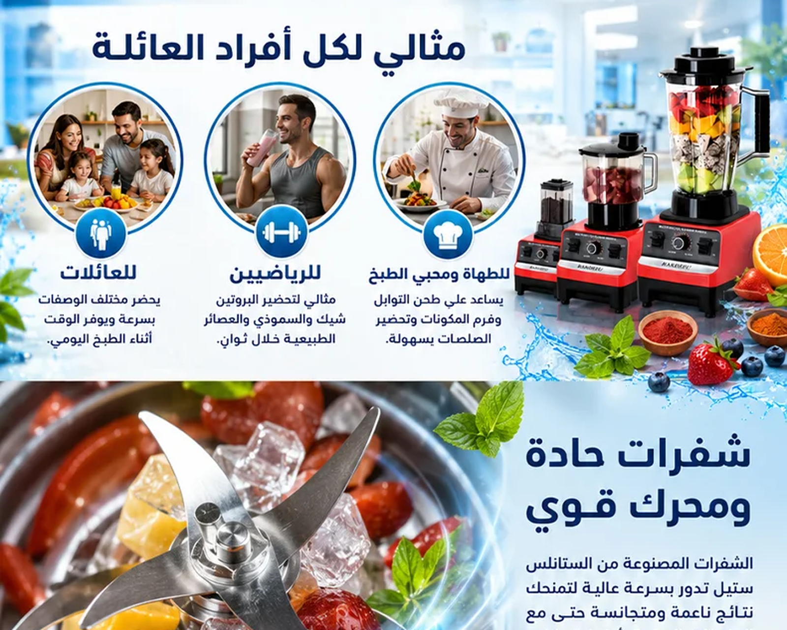 خلاط وعصارة ألماني متعدد الوظائف، بقوة 10,000 واط خلاط وعصارة ألماني متعدد الوظائف، بقوة 10,000 واط